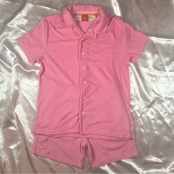 NWOT Free Planet Pink Terry Short Set - Picture 1 of 13